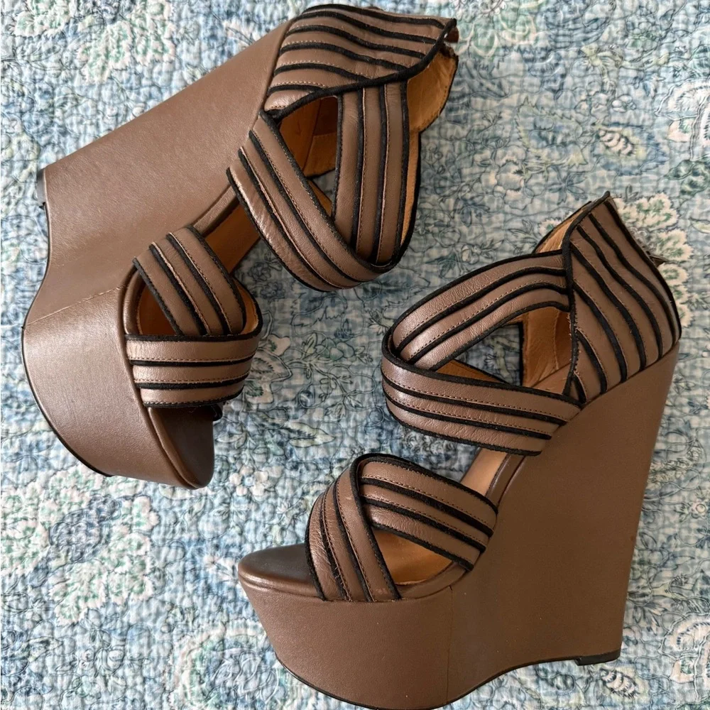 L.A.M.B wedge sandals